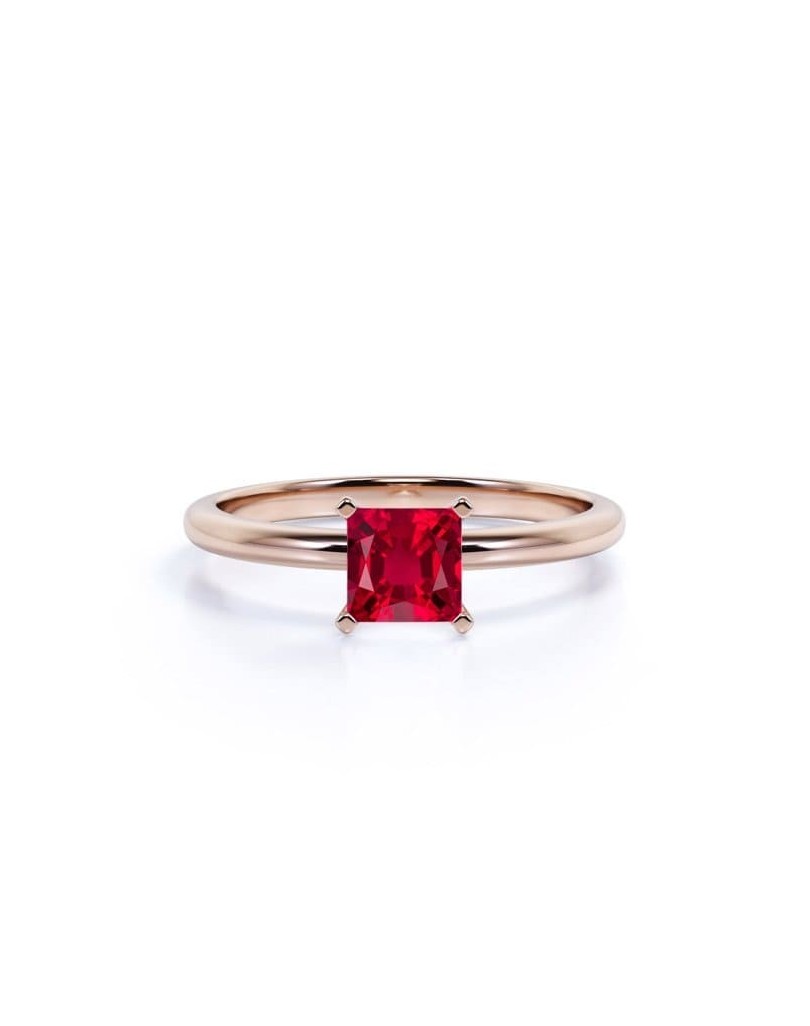Anello Rubino 1 carato in oro rosa