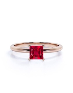Anello Rubino 1 carato in oro rosa