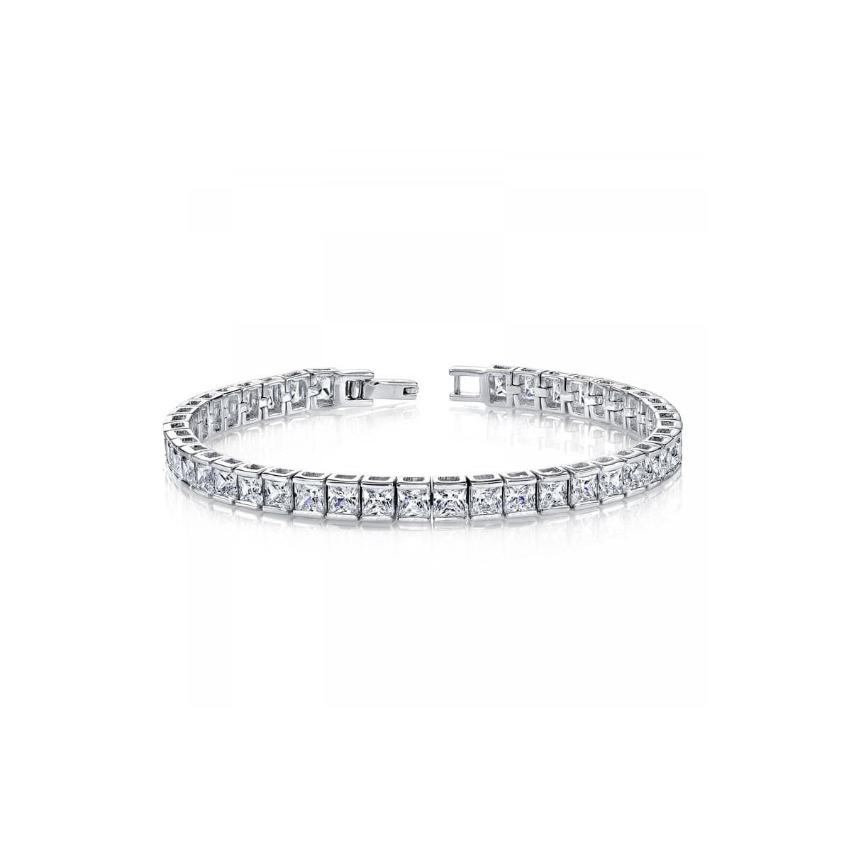 Tennis In Oro Bianco 18k con Diamanti Princess