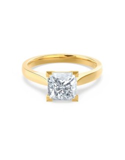 Anello Solitario oro giallo Diamante Princess