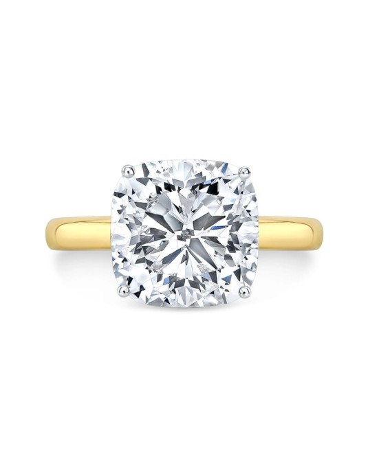 Anello Solitario oro giallo Diamante Cushion