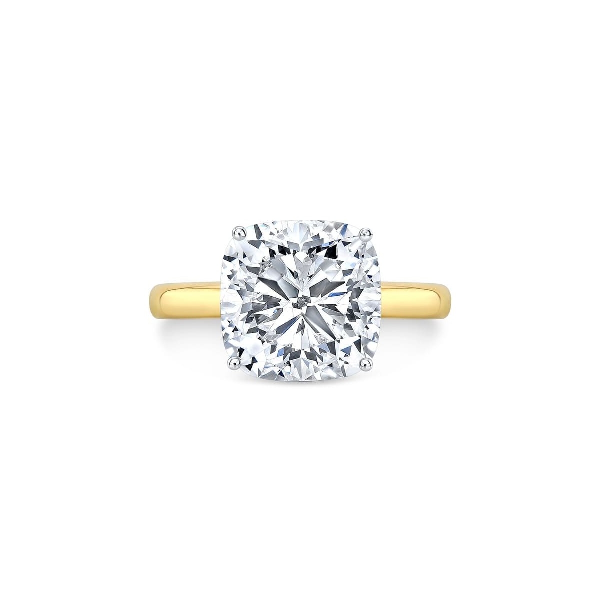 Anello Solitario oro giallo Diamante Cushion
