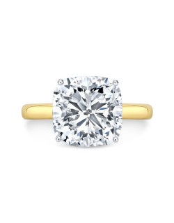 Anello Solitario oro giallo Diamante Cushion