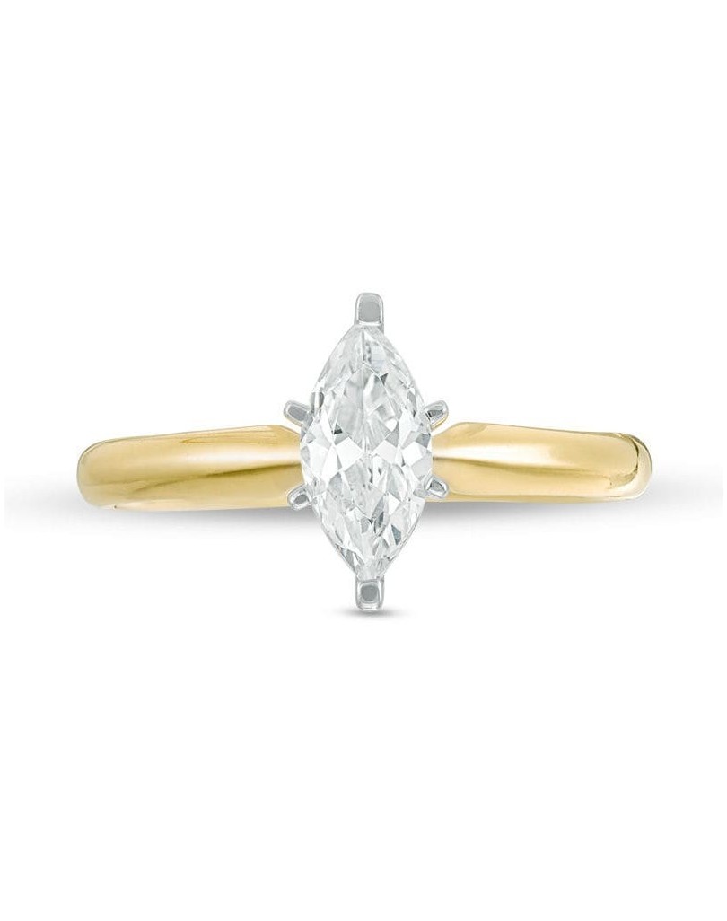 Anello Solitario oro giallo Diamante Marquise