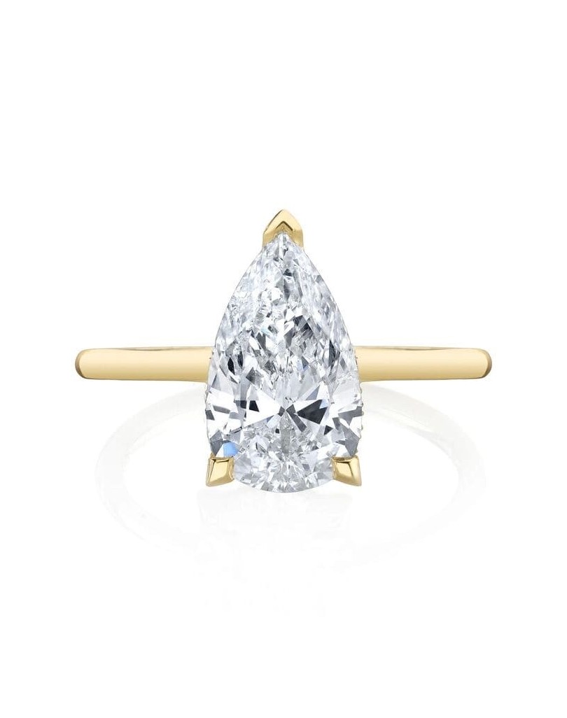 Anello Solitario oro giallo Diamante Pear