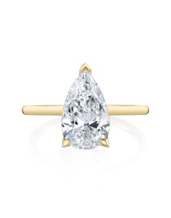 Anello Solitario oro giallo Diamante Pear