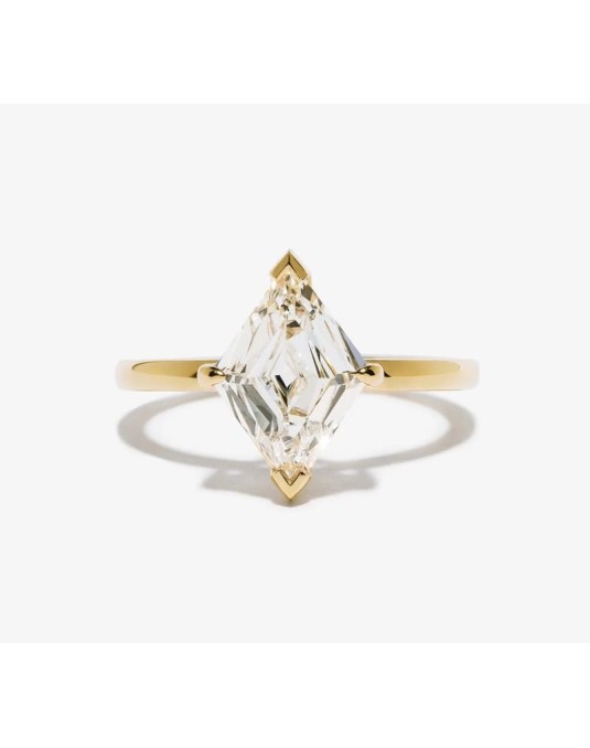 Anello Solitario oro giallo Diamante Lozenge