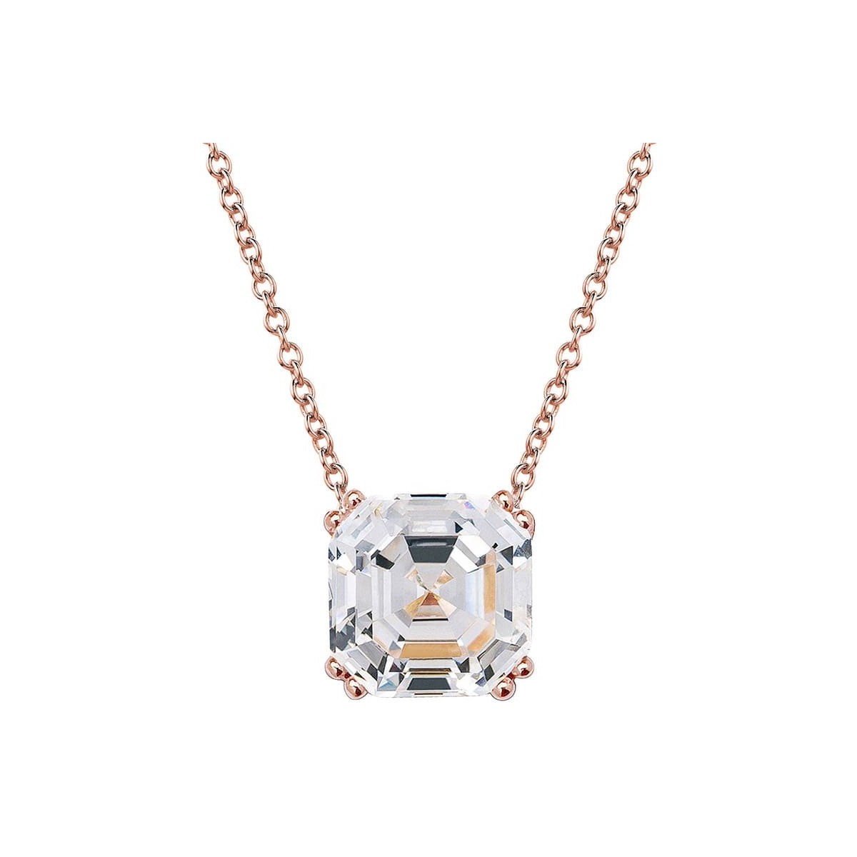 Ciondolo Oro Rosa Diamante Asscher