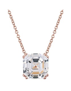 Ciondolo Oro Rosa Diamante Asscher