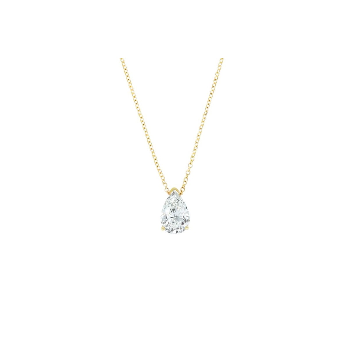 Ciondolo Oro Giallo Diamante Pear
