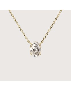 Ciondolo Oro Giallo Diamante Ovale