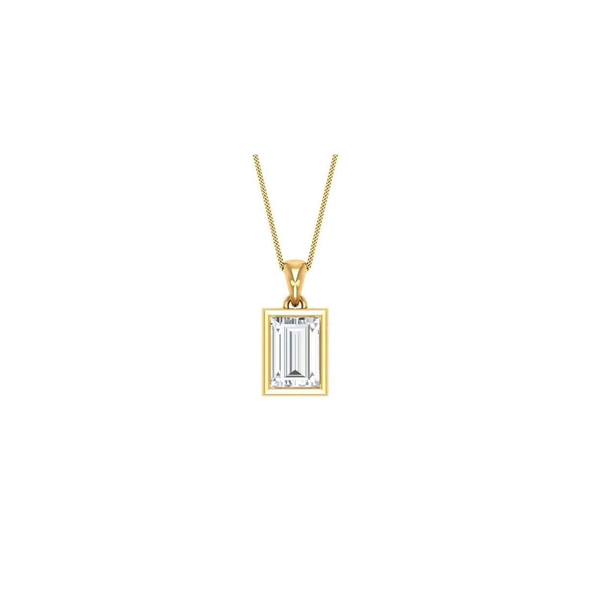 Ciondolo Oro Giallo Diamante Baguette