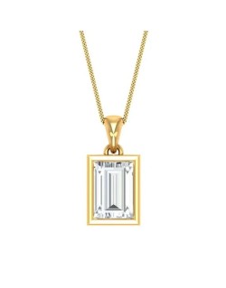 Ciondolo Oro Giallo Diamante Baguette