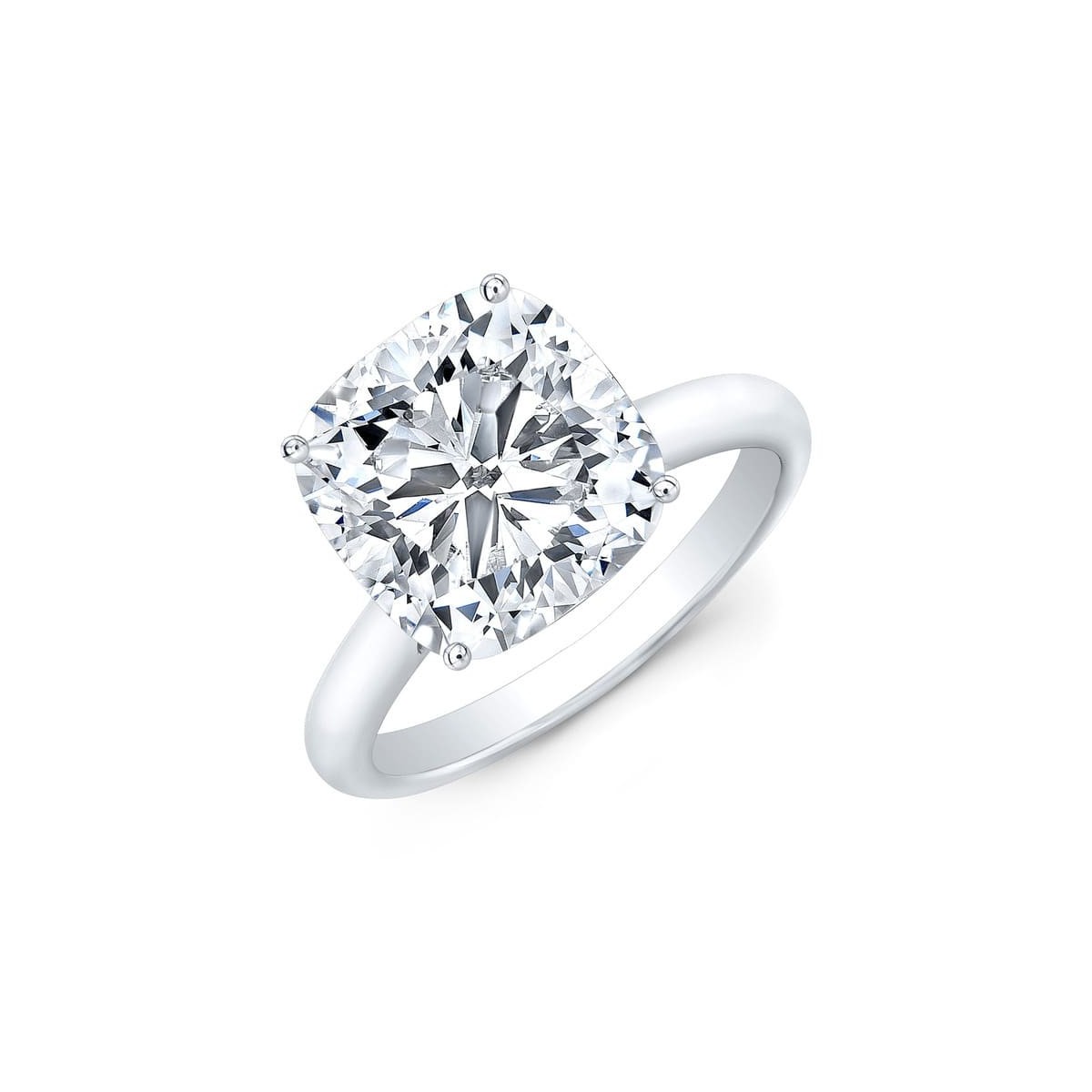 Anello Platino Diamante Cushion naturale