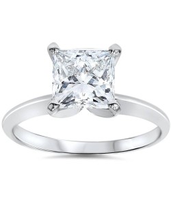 Solitario Platino Diamante Princess naturale D-VS1