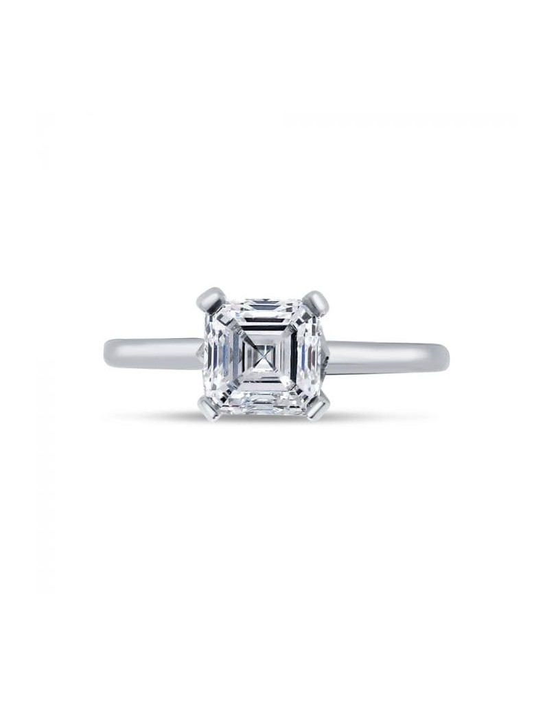 Anello Solitario Platino Diamante Asscher 1 carato