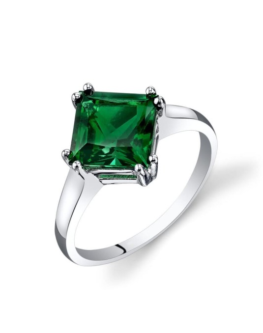 Anello Smeraldo Taglio Princess di 1 carato
