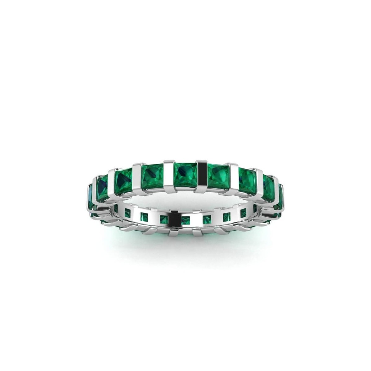 Anello Eternity Smeraldi Princess 1 carato