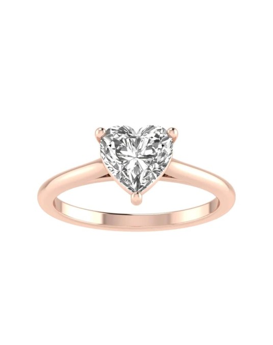 Anello Con Diamante Taglio Cuore 0.50 carati