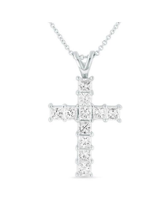 Ciondolo Croce Diamanti Princess 1.70 carati