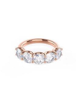 Anello Oro Rosa Riviera con diamanti