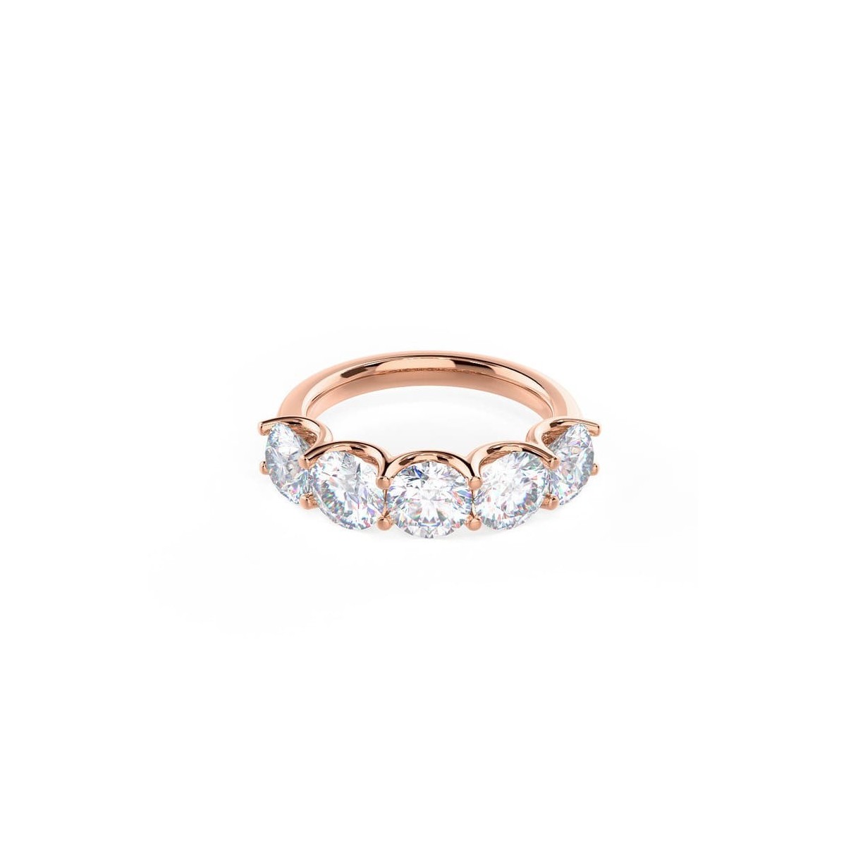 Anello Riviera in Oro Rosa 18k con diamanti