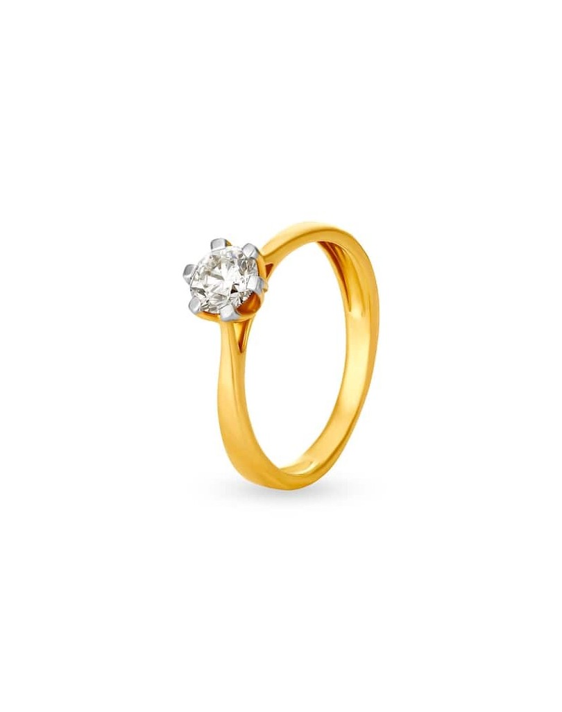 ANELLO SOLITARIO IN ORO BIANCO 18 K CON DIAMANTE NATURALE CERTIFICATO