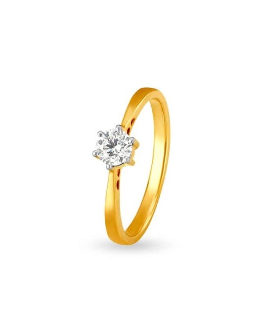 Solitario Da Fidanzamento in Oro Giallo 18k