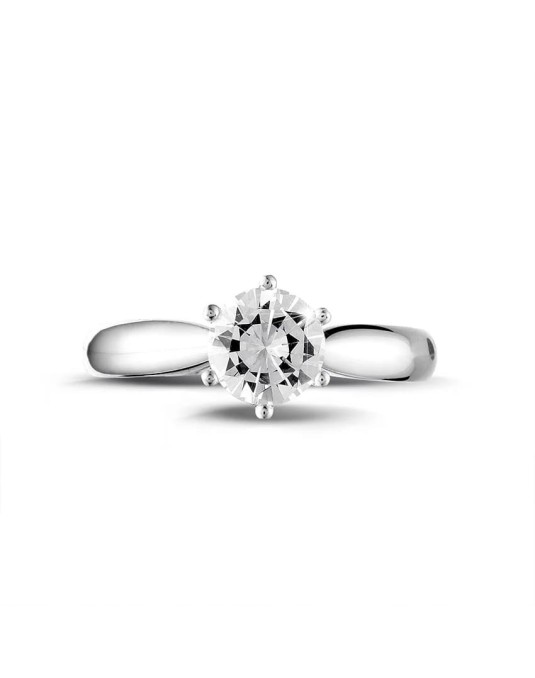 Solitario Platino Di Fidanzamento con Diamante