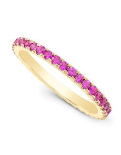 Anello Eternity Zaffiri Rosa 1 carato in Oro Giallo 18k