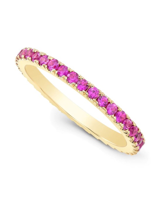 Anello Veretta Zaffiri Rosa 3 carati