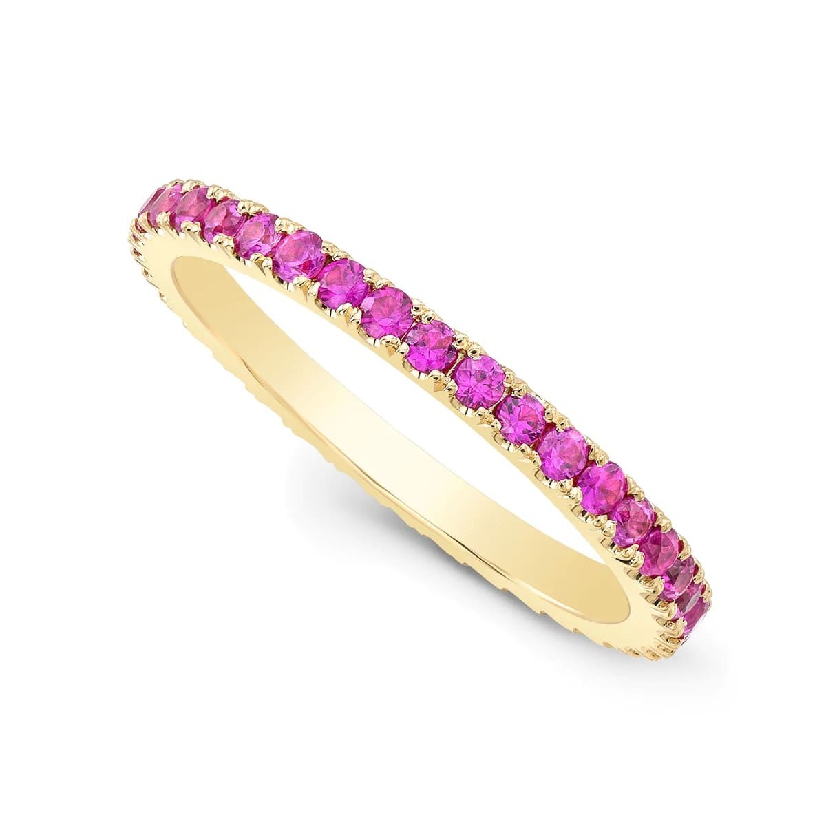 Anello Veretta Zaffiri Rosa 3 carati