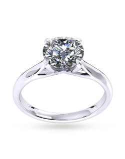 Anello Modello Damiani con diamante 0.60 carati in oro bianco 18k