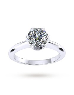 Solitario Modello Bulgari con diamante 0.90 carati in Oro Bianco 18k