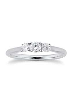 Anello Trilogy Modello Tiffany in Oro Bianco
