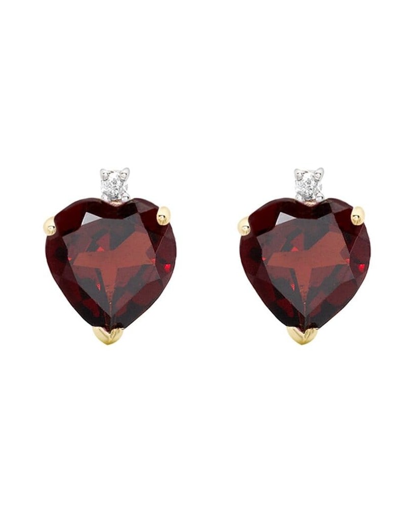 Orecchini Rubini Cuore e Diamanti in Oro Bicolore