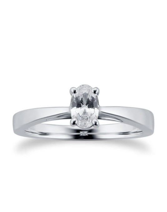 Solitario Fidanzamento Modello Damiani diamante Ovale