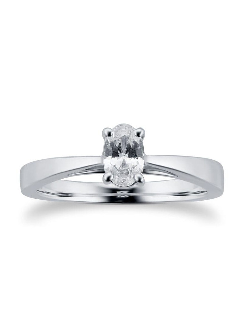 Solitario Fidanzamento Modello Damiani diamante Ovale