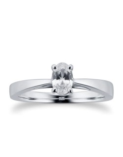 Solitario Fidanzamento Modello Damiani diamante Ovale