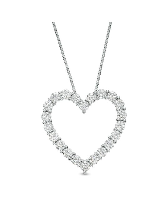 Ciondolo Forma Cuore con Diamanti