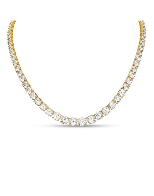 Collana Tennis Oro Giallo 18k con Diamanti