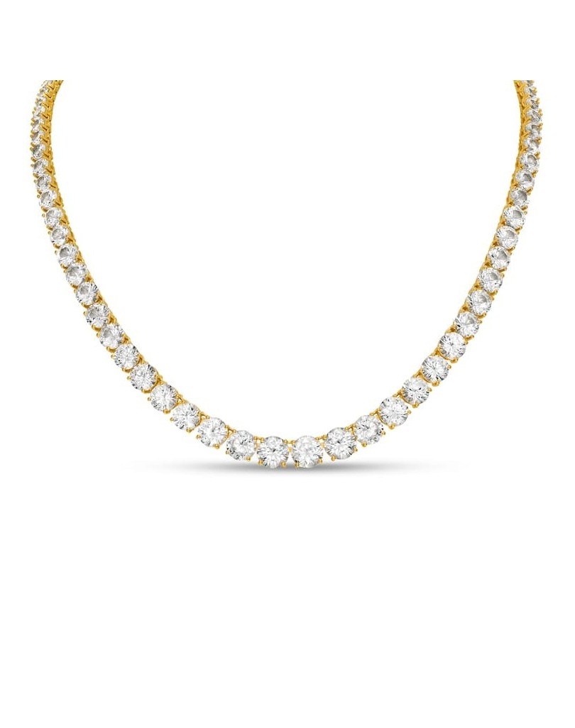 Collana Tennis Oro Giallo 18k con Diamanti