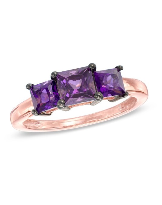 Anello Trilogy Ametista Taglio Princess