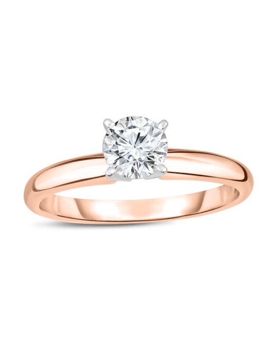 Solitario Oro Rosa Modello Damiani con Diamante
