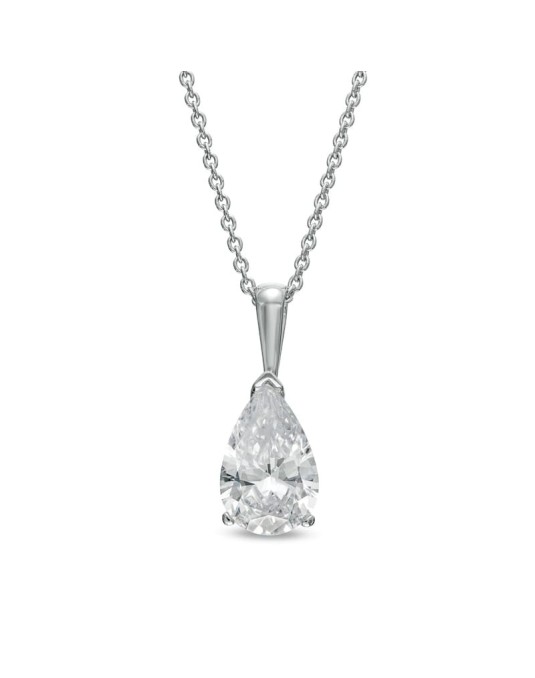 Ciondolo Platino Diamante Pear Naturale