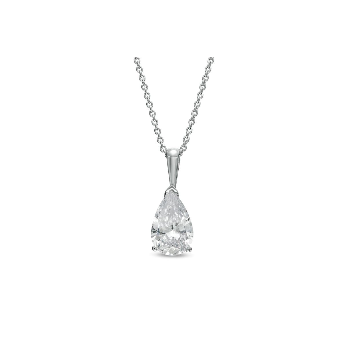 Ciondolo Platino Diamante Pear Naturale