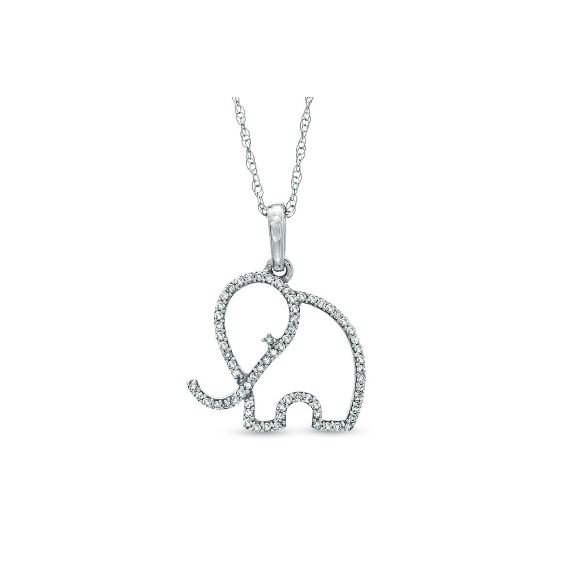 Ciondolo Elefante in Oro Bianco