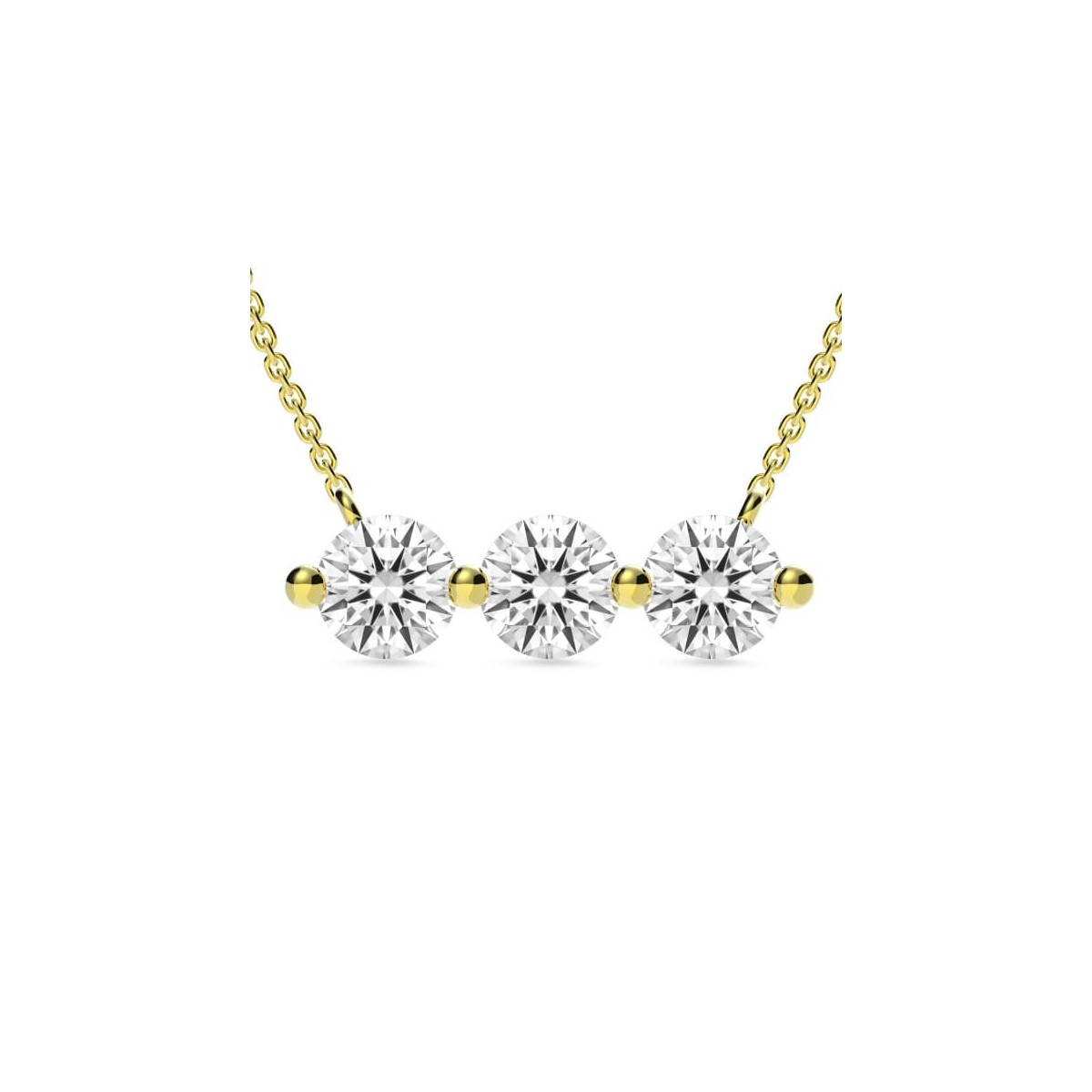 Ciondolo Trilogy Oro Giallo 18k con Diamanti