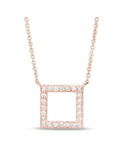 Ciondolo Quadrato in Oro Rosa