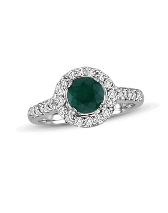 Anello Smeraldo Con Diamanti a Contorno
